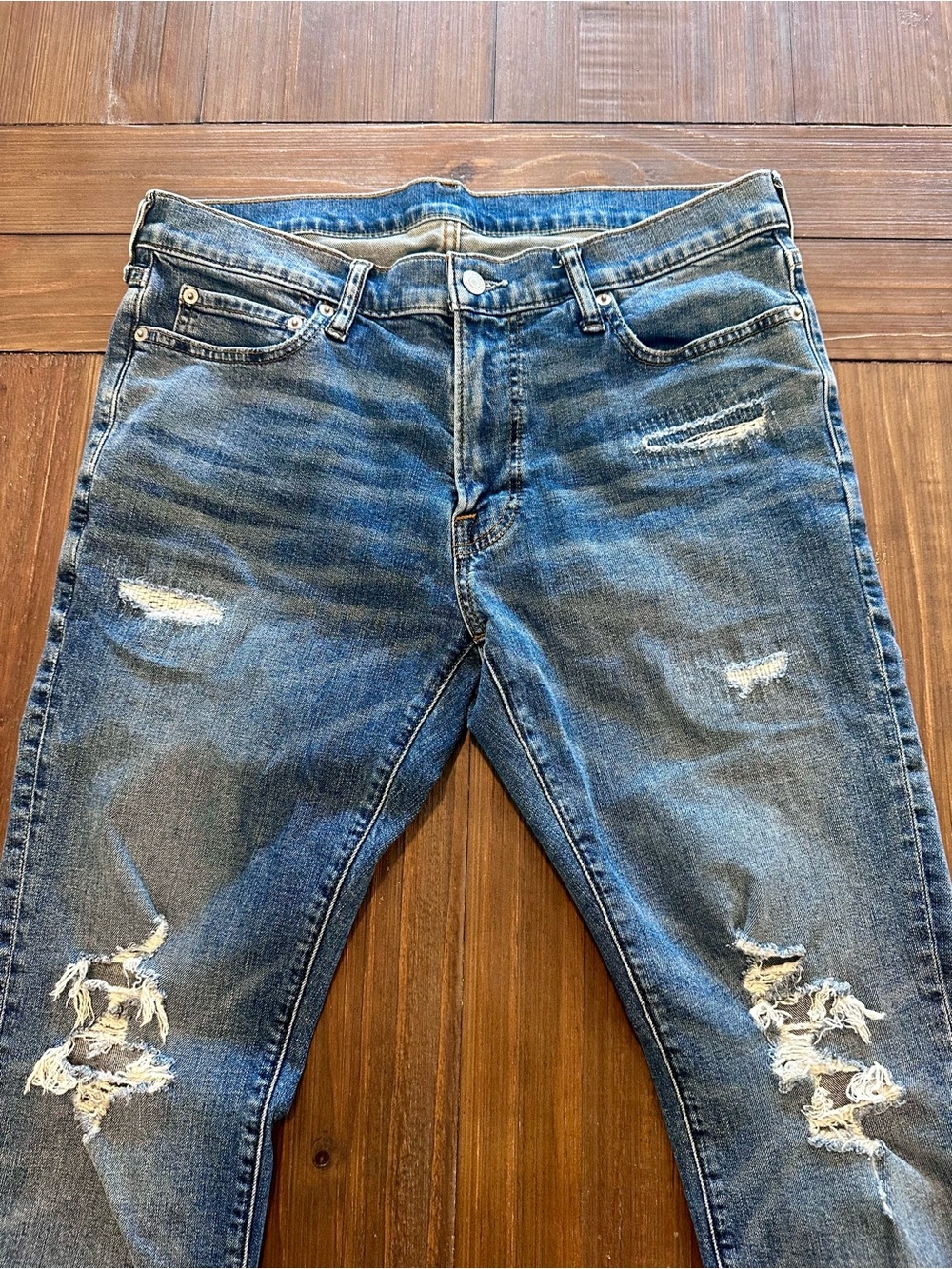 Abercrombie & Fitch Distressed Blue Skinny Jeans